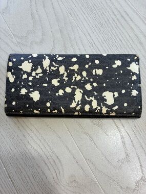 Dior Black and Cream Splatter Long Wallet